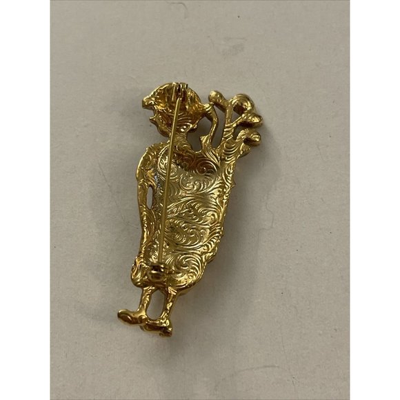 Vintage Golfer Pin Brooch Pink Stones J27 - Picture 2 of 2